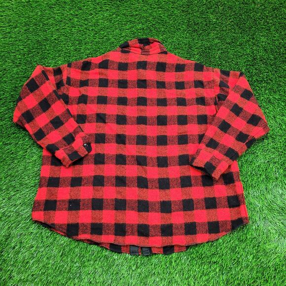 Vintage 80s Buffalo Plaid Button Shirt Large 26x29 Shadow Baggy - Picture 2 of 9